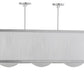 Meyda Lighting Quadrato 44" 3-Light Nickel Convex Island Pendant Light With Contrail Mist Idalight Shade Glass