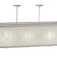 Meyda Lighting Quadrato 44" 3-Light Nickel Convex Island Pendant Light With Contrail Mist Idalight Shade Glass