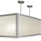 Meyda Lighting Quadrato 44" 3-Light Nickel Convex Island Pendant Light With Contrail Mist Idalight Shade Glass