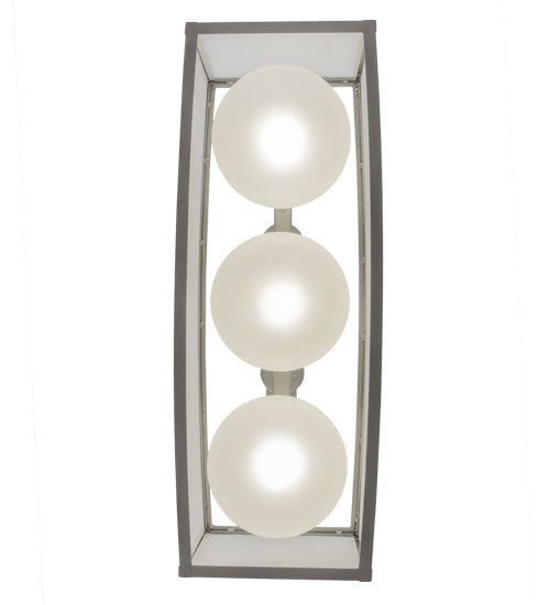 Meyda Lighting Quadrato 44" 3-Light Nickel Convex Island Pendant Light With Contrail Mist Idalight Shade Glass