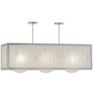 Meyda Lighting Quadrato 44" 3-Light Nickel Convex Island Pendant Light With Contrail Mist Idalight Shade Glass