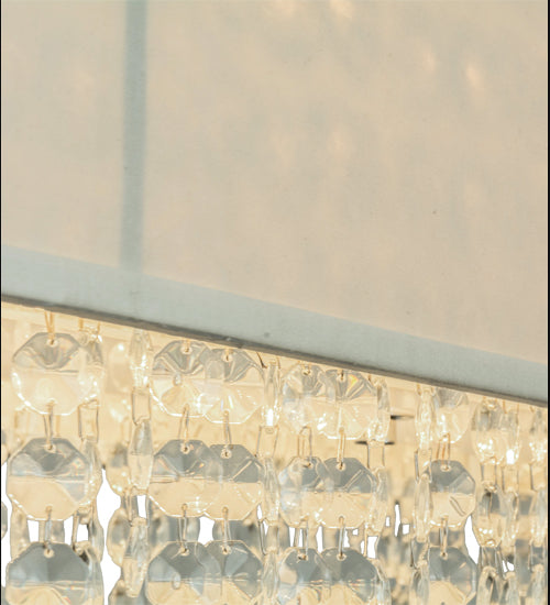 Meyda Lighting Quadrato 48" 10-Light Chrome Carinthia Island Pendant Light With Sheer Taupe Textrene Shade