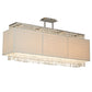 Meyda Lighting Quadrato 48" 10-Light Chrome Carinthia Island Pendant Light With Sheer Taupe Textrene Shade