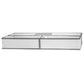 Meyda Lighting Quadrato 48" 4-Light Nickel Island Flush Mount Light With White Statuario Idalight Shade