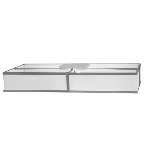 Meyda Lighting Quadrato 48" 4-Light Nickel Island Flush Mount Light With White Statuario Idalight Shade