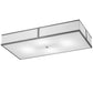 Meyda Lighting Quadrato 48" 4-Light Nickel Island Flush Mount Light With White Statuario Idalight Shade