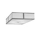 Meyda Lighting Quadrato 48" 4-Light Nickel Island Flush Mount Light With White Statuario Idalight Shade