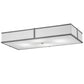 Meyda Lighting Quadrato 48" 4-Light Nickel Island Flush Mount Light With White Statuario Idalight Shade