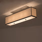 Meyda Lighting Quadrato 48" 5-Light Nickel Lounge Island Pendant Light With Beige Textrene & White Statuario Idalight Shade