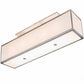 Meyda Lighting Quadrato 48" 5-Light Nickel Lounge Island Pendant Light With Beige Textrene & White Statuario Idalight Shade