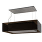 Meyda Lighting Quadrato 48" LED Extreme Chrome Island Shadow Box Pendant Light With Clear Black and White Shade Glass