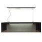 Meyda Lighting Quadrato 48" LED Extreme Chrome Island Shadow Box Pendant Light With Clear Black and White Shade Glass