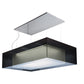 Meyda Lighting Quadrato 48" LED Extreme Chrome Island Shadow Box Pendant Light With Clear Black and White Shade Glass