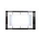 Meyda Lighting Quadrato 48" LED Extreme Chrome Island Shadow Box Pendant Light With Clear Black and White Shade Glass