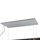 Meyda Lighting Quadrato 48" LED Extreme Chrome Island Shadow Box Pendant Light With Clear Black and White Shade Glass