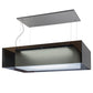 Meyda Lighting Quadrato 48" LED Extreme Chrome Island Shadow Box Pendant Light With Clear Black and White Shade Glass