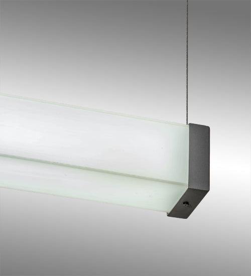 Meyda Lighting Quadrato 48" LED Weatherable Silver Livello Pendant Light With White Statuario Idalight Shade