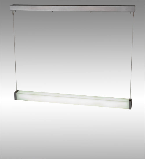 Meyda Lighting Quadrato 48" LED Weatherable Silver Livello Pendant Light With White Statuario Idalight Shade