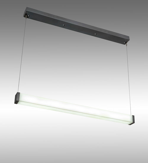 Meyda Lighting Quadrato 48" LED Weatherable Silver Livello Pendant Light With White Statuario Idalight Shade