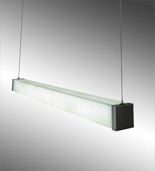 Meyda Lighting Quadrato 48" LED Weatherable Silver Livello Pendant Light With White Statuario Idalight Shade