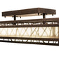 Meyda Lighting Quadrato 48" Oil Rubbed Bronze Rich Umador Semi-flush Mount Light With Brown & Beige Shade