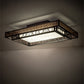Meyda Lighting Quadrato 48" Oil Rubbed Bronze Rich Umador Semi-flush Mount Light With Brown & Beige Shade