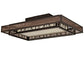 Meyda Lighting Quadrato 48" Oil Rubbed Bronze Rich Umador Semi-flush Mount Light With Brown & Beige Shade
