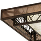 Meyda Lighting Quadrato 48" Oil Rubbed Bronze Rich Umador Semi-flush Mount Light With Brown & Beige Shade