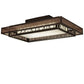 Meyda Lighting Quadrato 48" Oil Rubbed Bronze Rich Umador Semi-flush Mount Light With Brown & Beige Shade