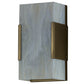 Meyda Lighting Quadrato 5" 2-Light Gold Metallic Vicio Wall Sconce With Creme Carrare Idalight Shade Glass