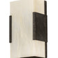 Meyda Lighting Quadrato 5" 2-Light Golden Bronze Vicio Wall Sconce With Creme Carrara Idalight Shade