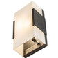 Meyda Lighting Quadrato 5" 2-Light Golden Bronze Vicio Wall Sconce With Creme Carrara Idalight Shade