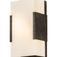 Meyda Lighting Quadrato 5" 2-Light Golden Bronze Vicio Wall Sconce With Creme Carrara Idalight Shade