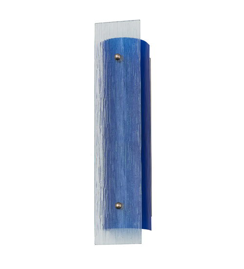 Meyda Lighting Quadrato 5" 2-Light Nickel Mist Wall Sconce With Mist Blue Shade Glass