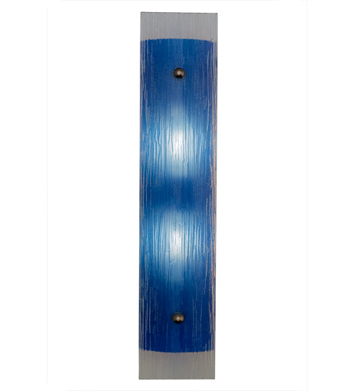 Meyda Lighting Quadrato 5" 2-Light Nickel Mist Wall Sconce With Mist Blue Shade Glass