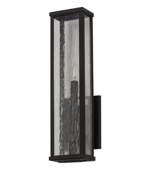 Meyda Lighting Quadrato 5" Cinnamon Coffee Metallic Darien Wall Sconce With Clear Seeded Shade Glass