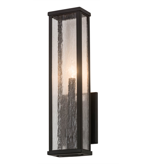 Meyda Lighting Quadrato 5" Cinnamon Coffee Metallic Darien Wall Sconce With Clear Seeded Shade Glass