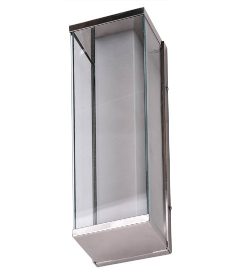 Meyda Lighting Quadrato 5" LED Polished Nickel Wall Sconce With Clear & Frosted Clear Shade Glass