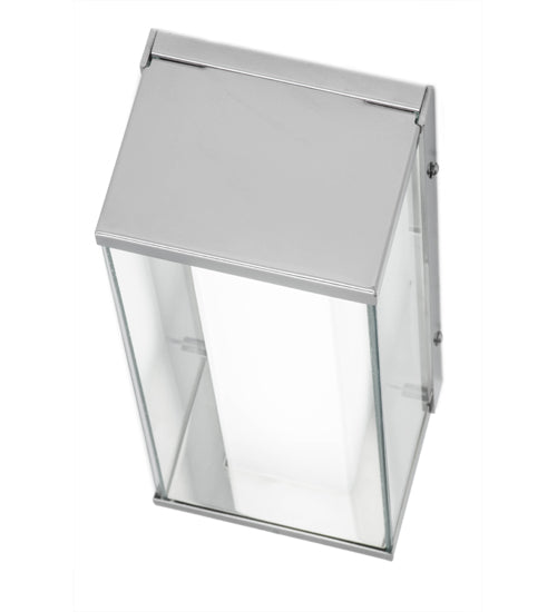 Meyda Lighting Quadrato 5" LED Polished Nickel Wall Sconce With Clear & Frosted Clear Shade Glass