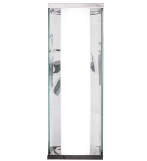Meyda Lighting Quadrato 5" LED Polished Nickel Wall Sconce With Clear & Frosted Clear Shade Glass