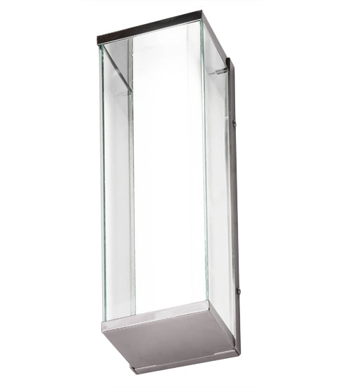 Meyda Lighting Quadrato 5" LED Polished Nickel Wall Sconce With Clear & Frosted Clear Shade Glass