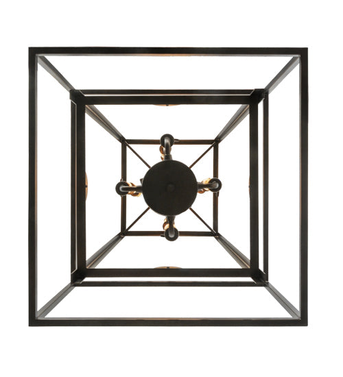 Meyda Lighting Quadrato 51" 12-Light Mahogany Bronze Uma Pendant Light With Clear Shade Glass