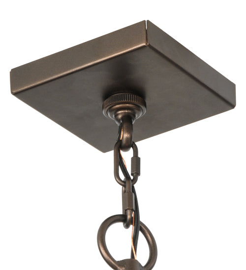 Meyda Lighting Quadrato 51" 12-Light Mahogany Bronze Uma Pendant Light With Clear Shade Glass