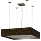 Meyda Lighting Quadrato 51" 4-Light Nickel & Faux Wood Grain Clemons Pendant Light With White Statuario Idalight Shade Glass