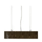 Meyda Lighting Quadrato 51" 4-Light Nickel & Faux Wood Grain Clemons Pendant Light With White Statuario Idalight Shade Glass