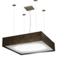 Meyda Lighting Quadrato 51" 4-Light Nickel & Faux Wood Grain Clemons Pendant Light With White Statuario Idalight Shade Glass