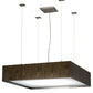 Meyda Lighting Quadrato 51" 4-Light Nickel & Faux Wood Grain Clemons Pendant Light With White Statuario Idalight Shade Glass