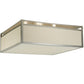 Meyda Lighting Quadrato 51" 4-Light Nickel Illusion Flush Mount Light With White Shade Glass