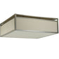 Meyda Lighting Quadrato 51" 4-Light Nickel Illusion Flush Mount Light With White Shade Glass