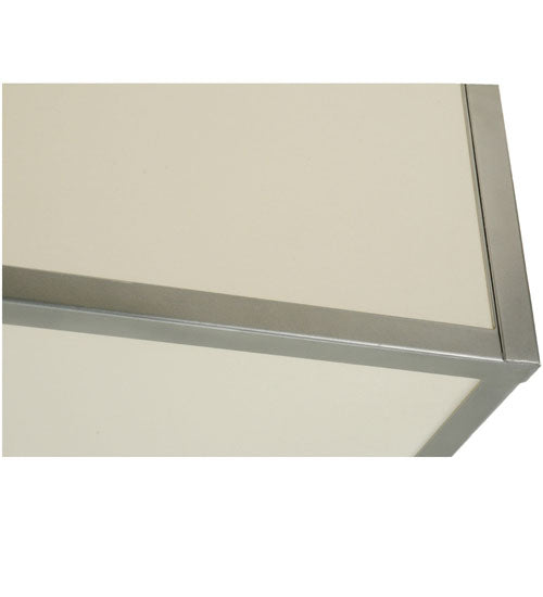 Meyda Lighting Quadrato 51" 4-Light Nickel Illusion Flush Mount Light With White Shade Glass